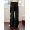 ZIHAN Women's Plush-Lined High-Waist Wide-Leg Cargo Pants