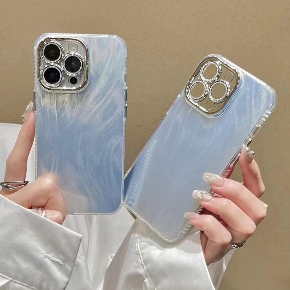 Laser Phone Case for iPhone 11 12 13 14 15 Pro Max 11 14 13 15 Laser Feather Glitter Shockproof Back Cover for iPhone  14 12 13 Pro