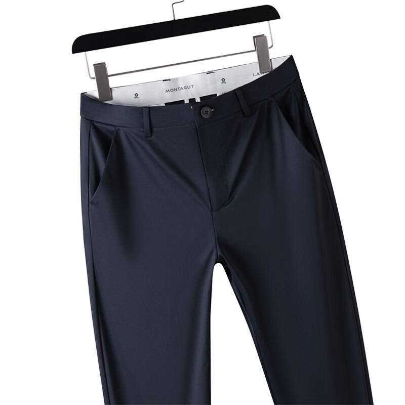 MONTAGUT Men's Silk Blend Lightweight Business Casual Pants