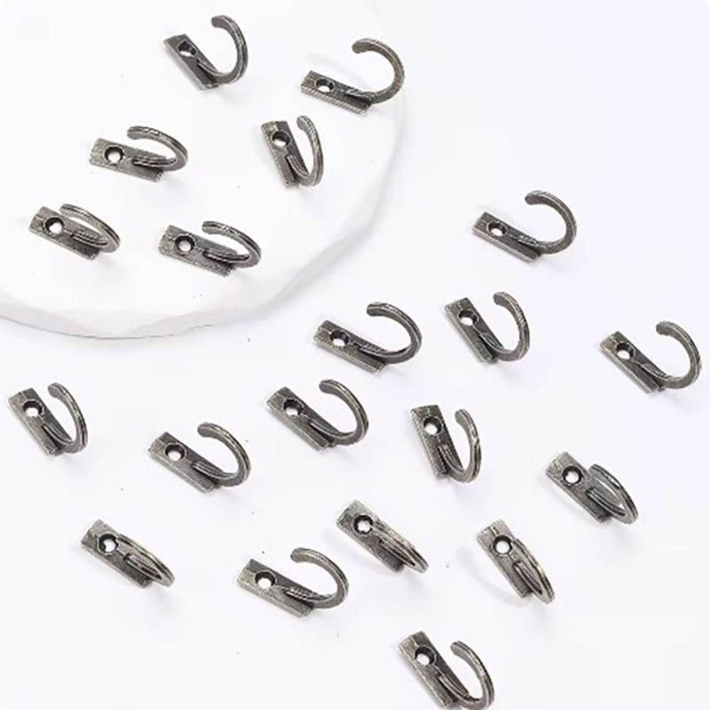 50 Pcs Zinc Zinc Zinc Alloy Vintage Hooks Curved Buckle Clasp Hook Antique Hook Hanger Clothes