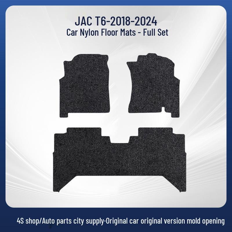 Black Wear-Resistant Velour Floor Mats for JAC T6 (2018-2024) - Custom Fit, In Stock
