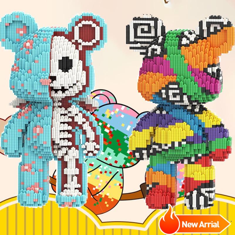 2026 New Creative 3D Bear Building Block Cute Micro Diamond Developmental Assembly Block Educational Brick Toys For Kids