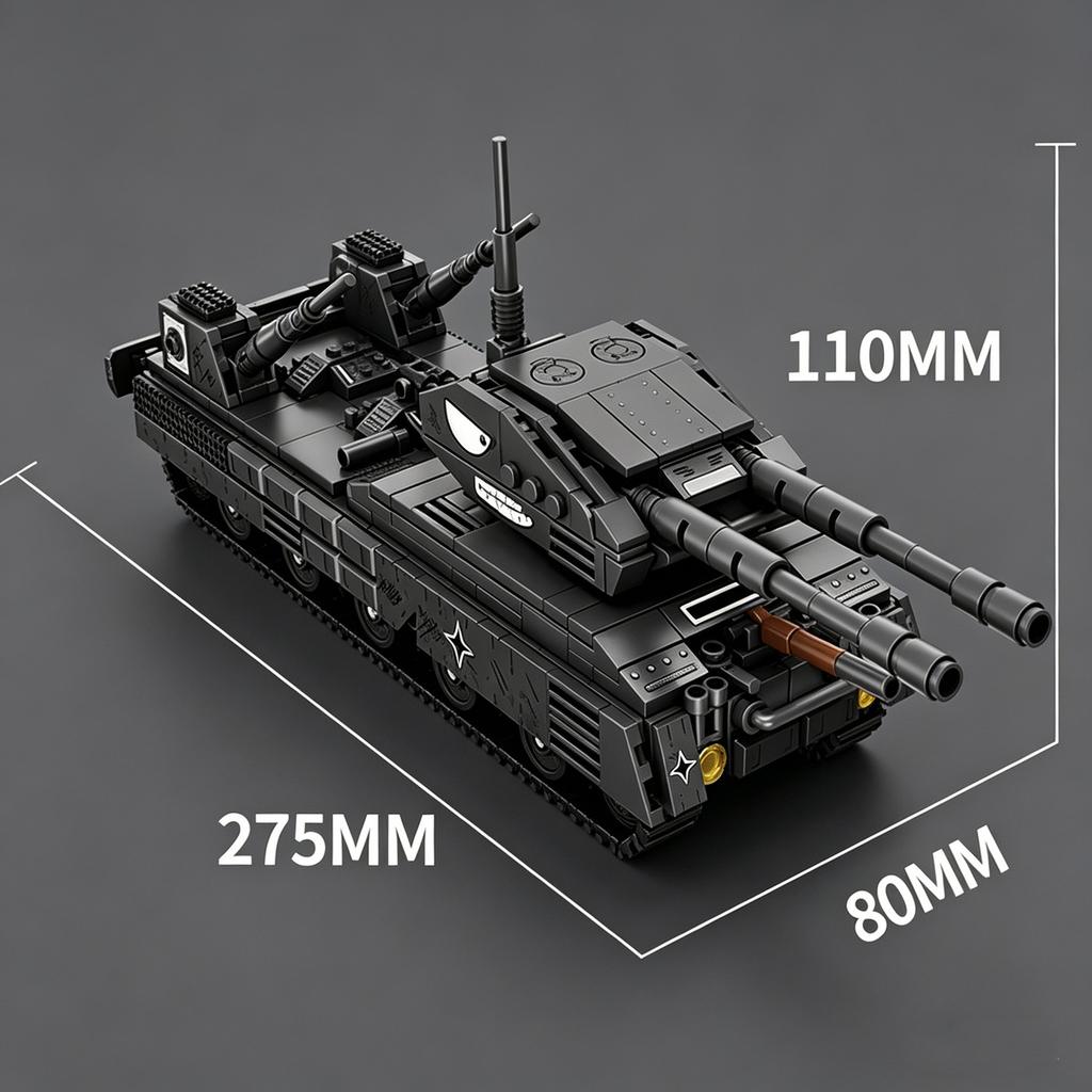 Conjunto de Blocos de Construção Tanque Gigante Imperial Alemão Maus : Brinquedo Educacional de Aprendizagem Modelo em Escala para Crianças - Veículos Blindados com Esteiras da Segunda Guerra Mundial
