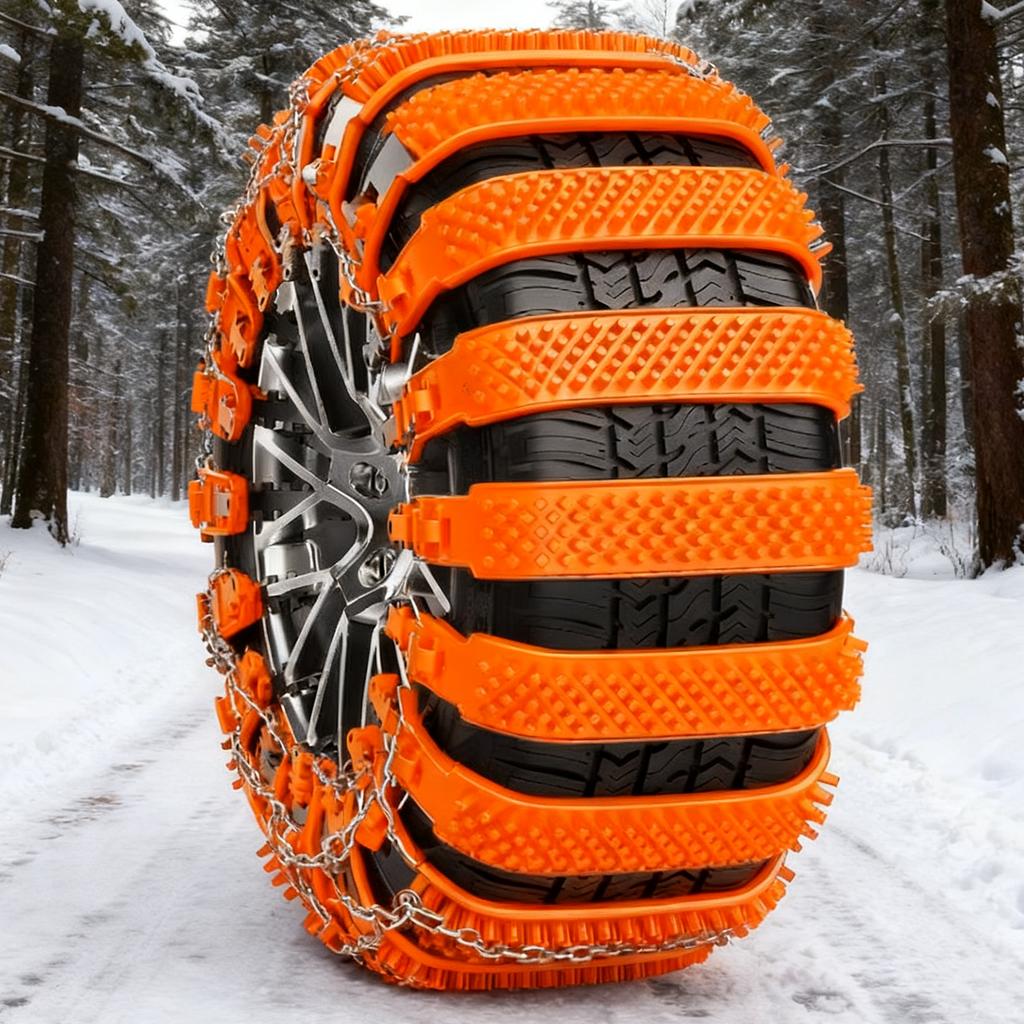 Tire Chains For Trucks Anti-Slip 10piece Tyre Protection Adjustable Tire Chains For Pickup Trucks For Ice Winter Hiking Trailer