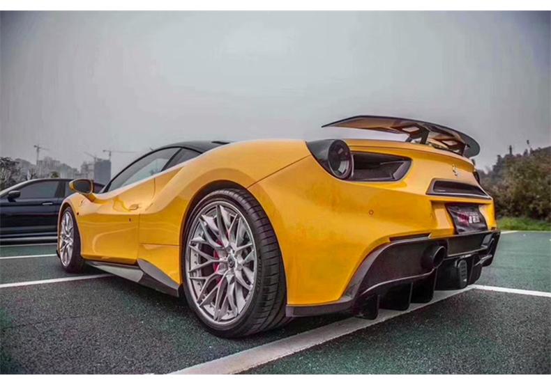 For Ferrari 488 Real Carbon Fiber Front Lip Rear Diffuser Bumper Spoiler Side Skirt Body Kit Trunk Splitter Upgrade Refits JW7
