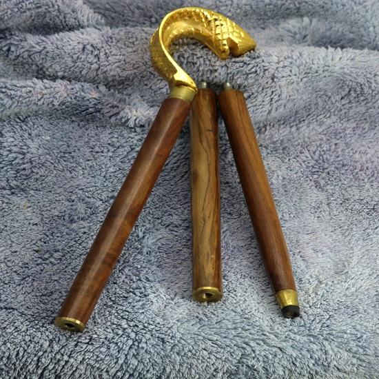 Brass Gold Cobra Head Walking Stick Cane, 3 Part Open Stick Birthdays, Anniversaries, Special Moments Gift for for Men Women Gift