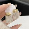 French Luxury Silver White Color Tassel Earrings Women Fashion Silver Needle Earring Jewelry Gifts