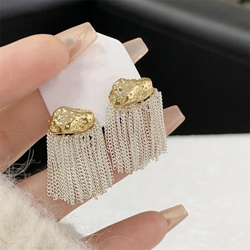 French Luxury Silver White Color Tassel Earrings Women Fashion Silver Needle Earring Jewelry Gifts