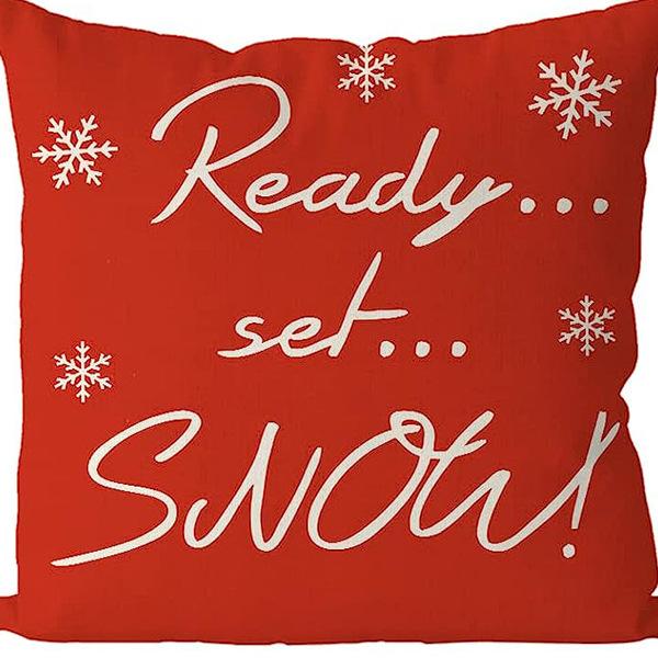 Christmas Pillowcase Linen Print Elk Snowman Home Decoration Sofa Cushion Cover