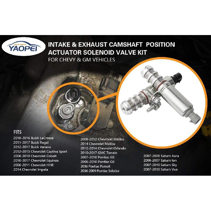 Intake & Exhaust Camshaft Position Sensor Actuator VVT Solenoid Control Valve Kits For Chevrolet Equinox Malibu Cobalt HHR GMC Terrain Buick Pontiac