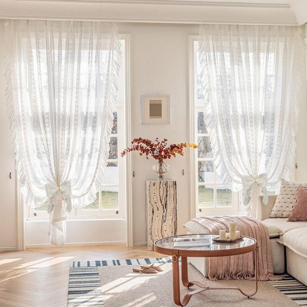 Princess Style Pearl Bow Curtains Straps Pearl Bow Design Curtains Binding Rope Room