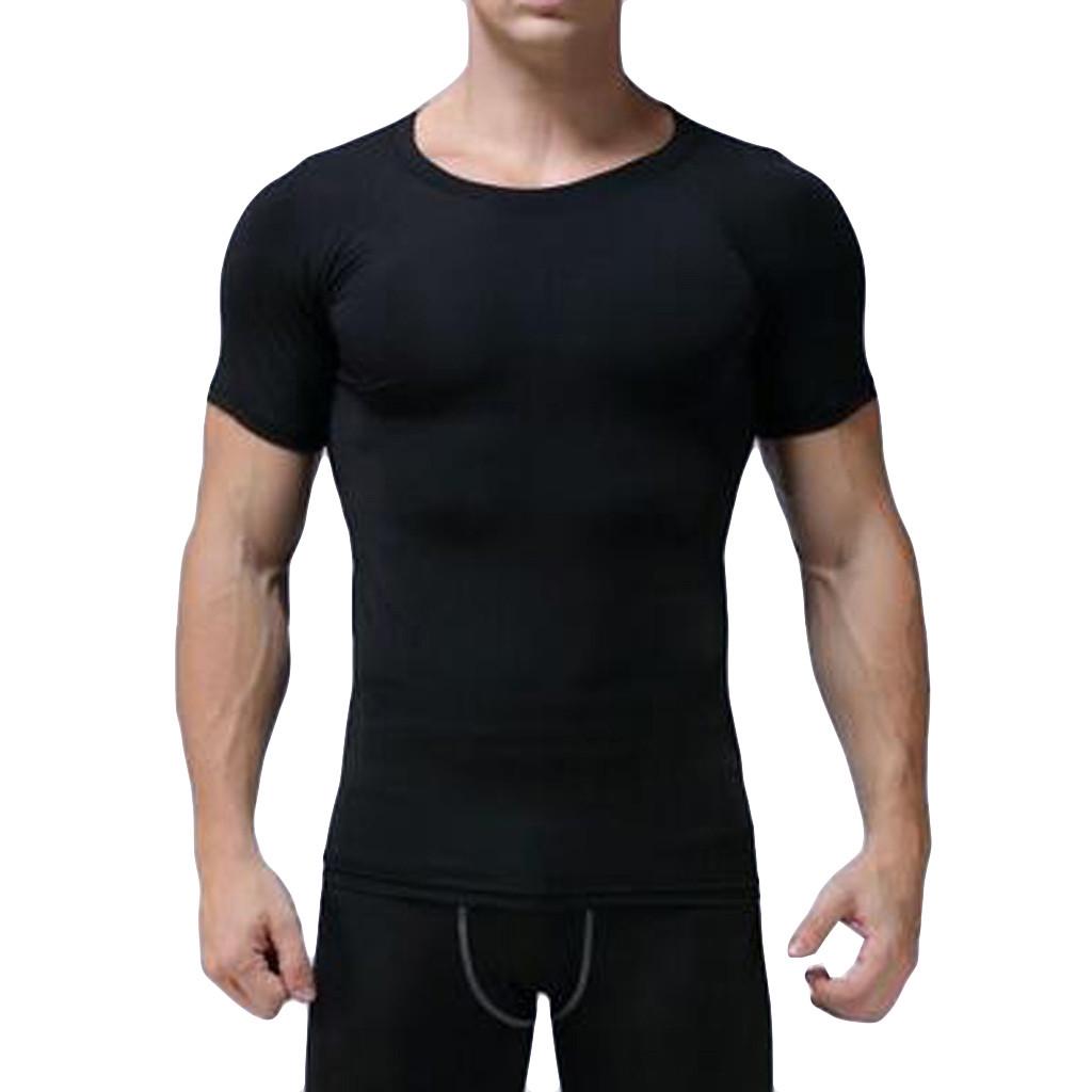 Fseason-Men Sport Quick Dry Bodysuit Crewneck Compression Top Tshirt Fseason-Men Sport Quick Dry Bodysuit Crewneck Compression Top Tshirt