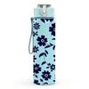 1PC Dark Blue Flower Seamless Pattern Print 750ml Color Plastic Sports Water Bottle Leakproof Flip Straw Lid Suitable for Sports Office Home Use