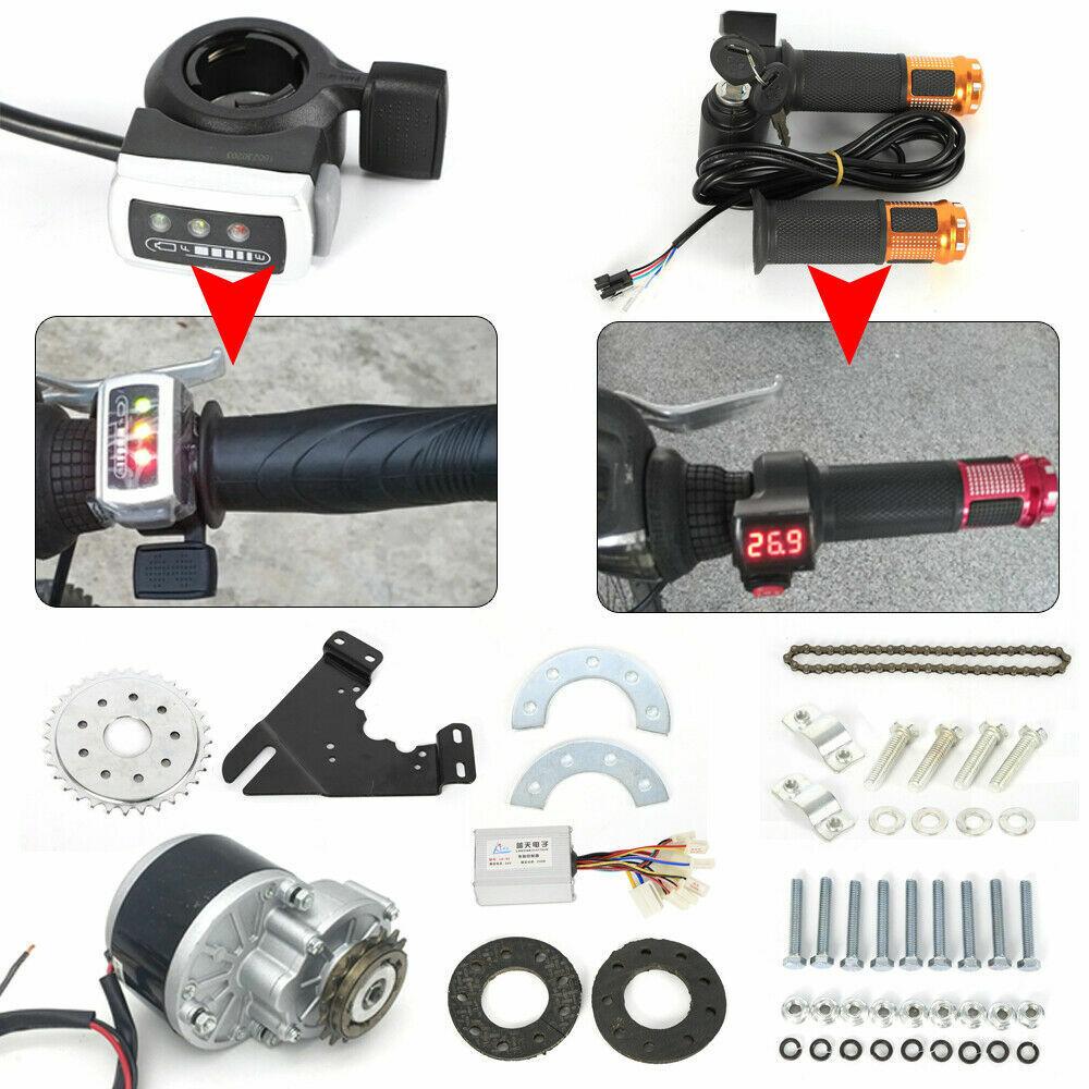 

Modification Brush Motor Electric Bicycle Set 24V 350W E-Bike Conversion Kit чорний