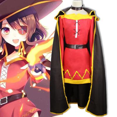 Anime KonoSuba Megumin Cloak Dress Kompletní sada oblečení Boží požehnání tomuto nádhernému světu Anime Megumin Halloween Cosplay