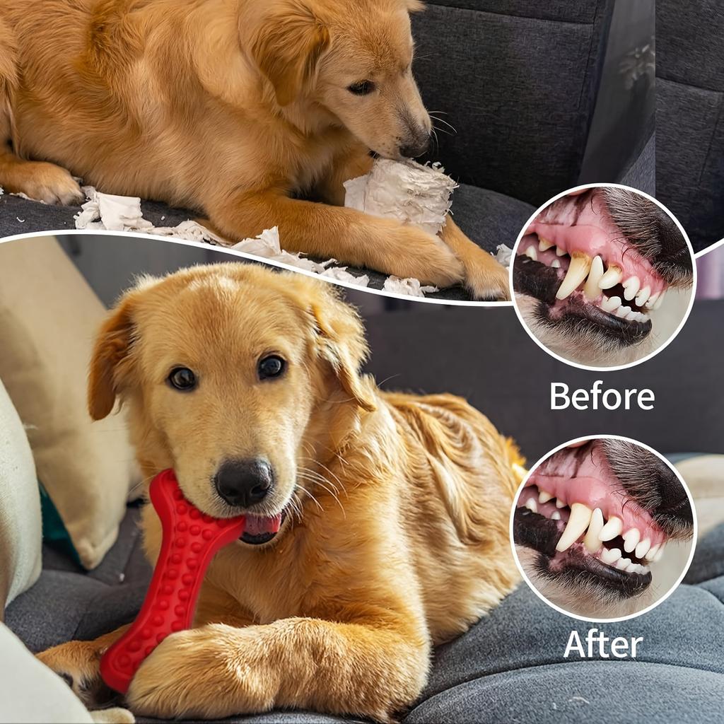 3-Pack Dog Chew Toys for Aggressive Chewers,Rubber Dog Toy for All Breeds Dog Durable Squeaky Puppy Chew Toys for Teeth Cleaning