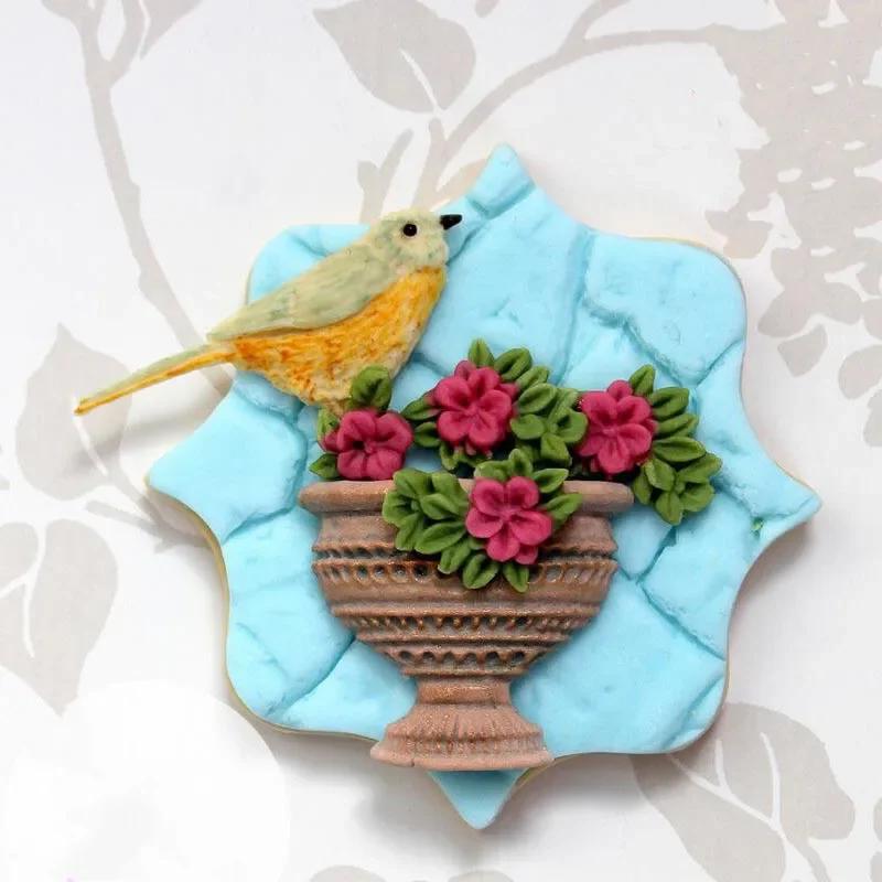

New Cake Mould Magpie Bird Rose Leaf Modeling Silicone Mould Sugar Cake Baking Tools Epoxy Resin Molds