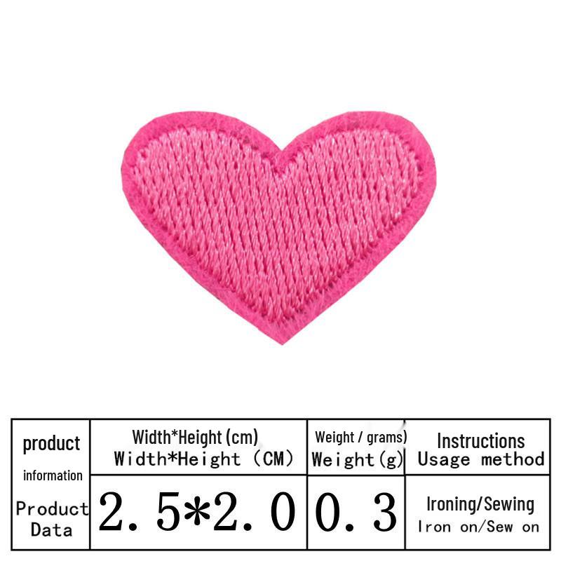 Neuer Stil Herzförmiger Gestickter Canvas-Aufnäher für Kleidung, Schuhe, Hüte und Taschen