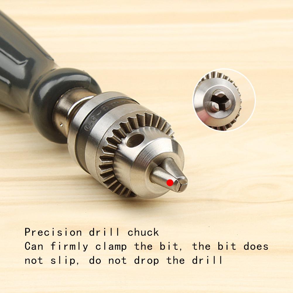 Drill Chuck Hand Drill Set with 1.5/2.0/3.0/4.0/5.0mm Bits Manual Drilling Tools Multifunction Hand Twist Drill DIY Hand Tools