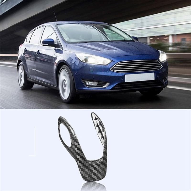 Carbon Fiber Car Gear Shifter Knob Cover Trim For Ford Focus Fiesta 2012-2018 LHD