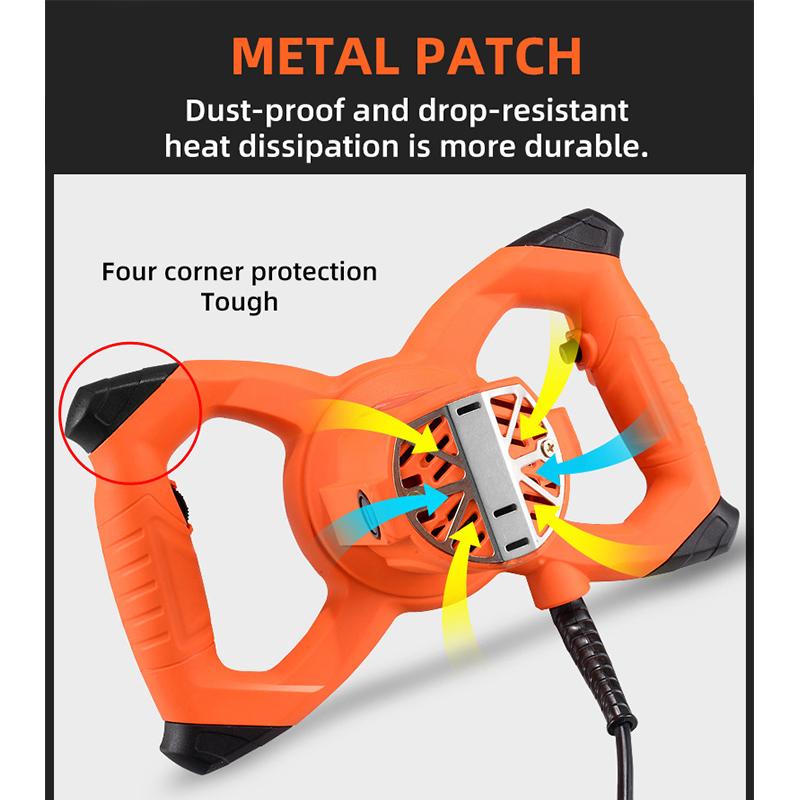 Electric Cement Mixer 220V Paint Cement Plaster Mortar Mixing Machine Coating Mixer High Power with 6 Gear Adjustable Speed