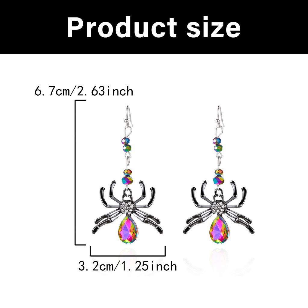 Halloween Spider Themed Women Earrings Lightweight Zinc Alloy Funny Jewelry For Costume Parties And Everyday Wear