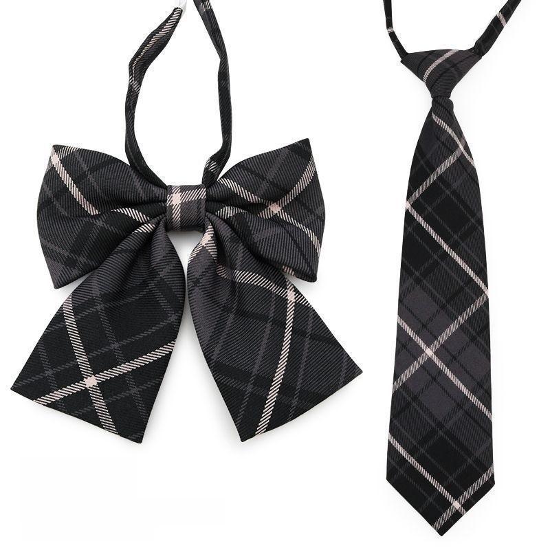 Childrens School Uniform Tie With Gingham Pattern Design For Graduation Photo Shoots