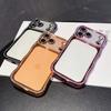 KEYSION Plating Transparent Wavy Rhinestone Phone Case for iPhone 13 14 15 16 17 Pro Max Air 16 Plus Lens Protector Shockproof Cover