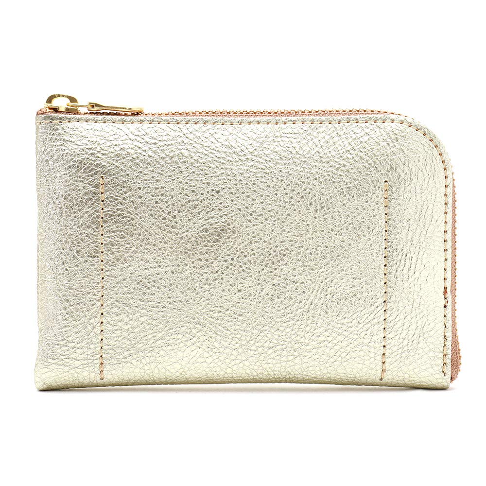 AGILITY affa "Smart Wallet" Smartphone Wallet with L-shaped Zipper, Cowhide Leather, Smartphone Fits, Gold and Silver