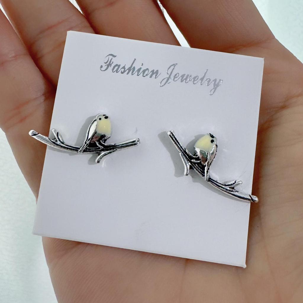 Pendientes Retro de Pájaros Coloridos: Joyería de Animales Versátil de Alta Gama para Mujeres