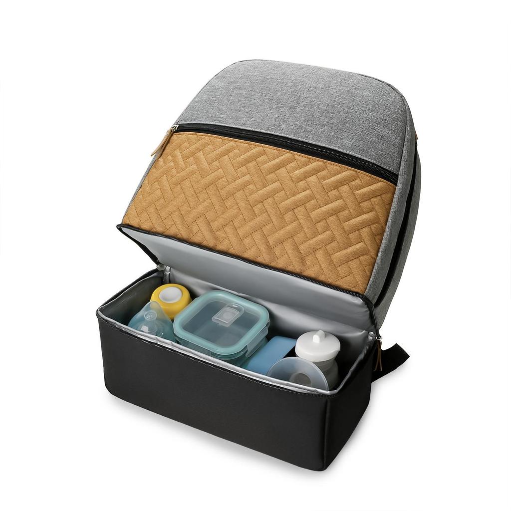 Mother & Baby Travel Backpack: Insulated Food & Milk Storage with Freshness Preservation for Outdoor Dining.