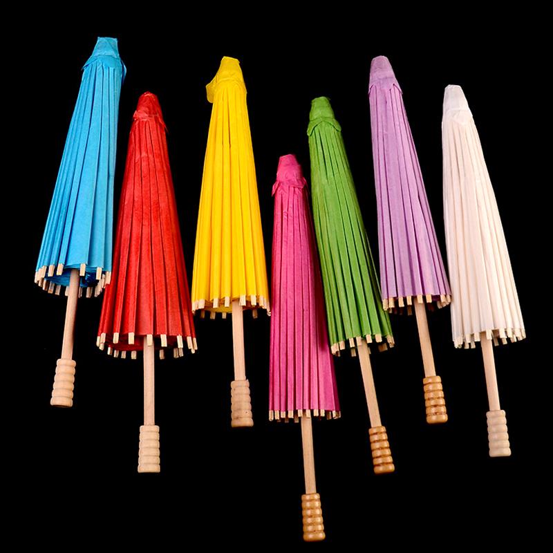 1Pc Parasol Folding Paper Umbrella DIY Home Decoration Chinese Art Dance Party Props Bamboo