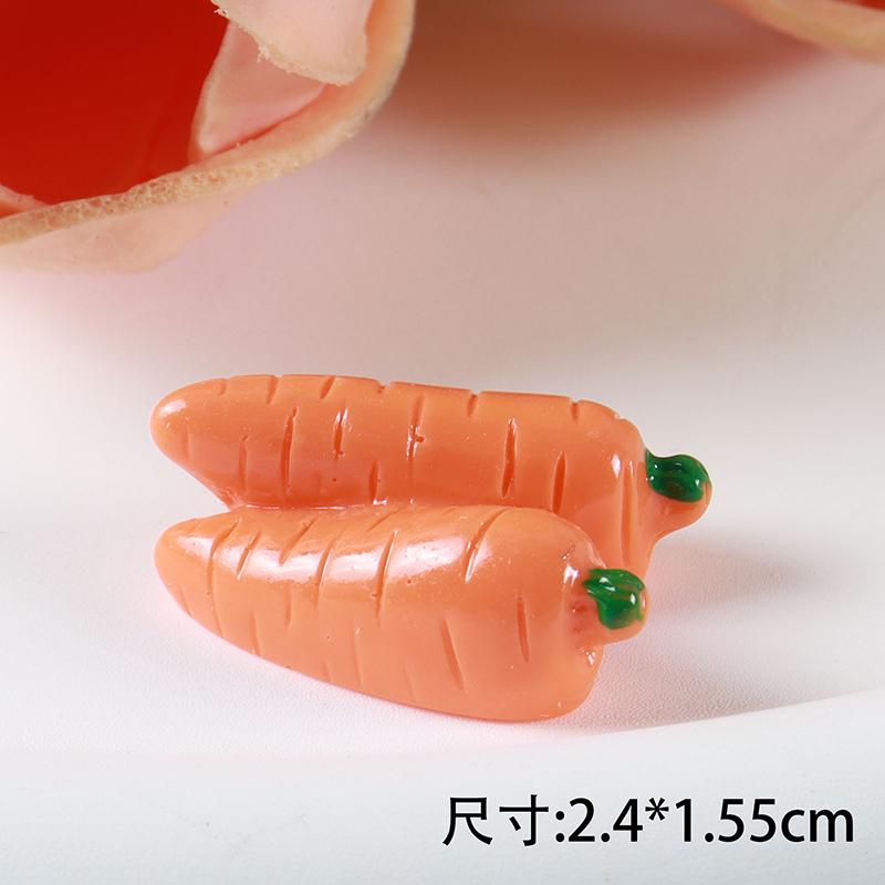 5pcs Simulated Fruit Resin Ornaments Mini Food Vegetables Fingertip Mini Handicraft DIY Hair Clips Phone Case Resin Accessories