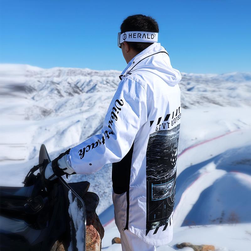 Párová trendy korejská lyžařská souprava: Vodotěsné, větruodolné, teplé snowboardové vybavení pro muže a ženy