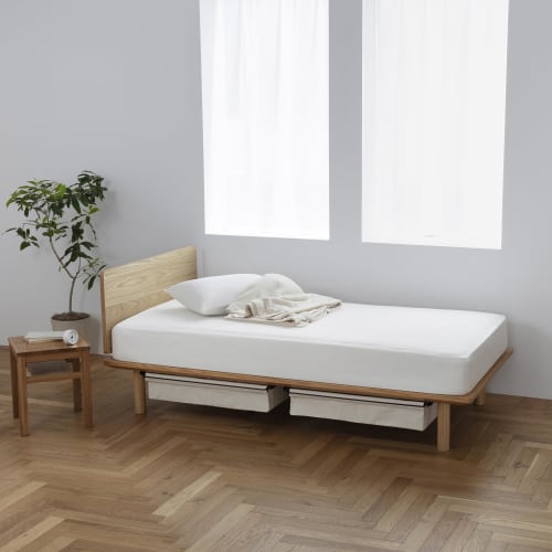 MUJI Wooden Bed Frame Headboard Single Size Width 103 x Depth 2.5 x Height 45cm Oak Veneer 82579598