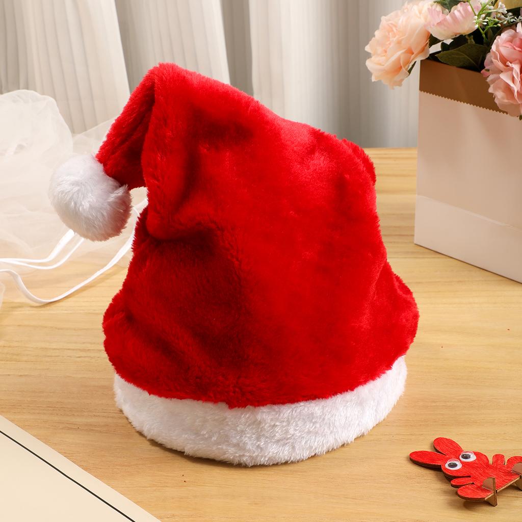 1pc Christmas Hat,Santa Hat,Xmas Holiday Hat for Adults,Unisex Velvet Comfort Thicken Classic Fur New YearHoliday Party Supplies