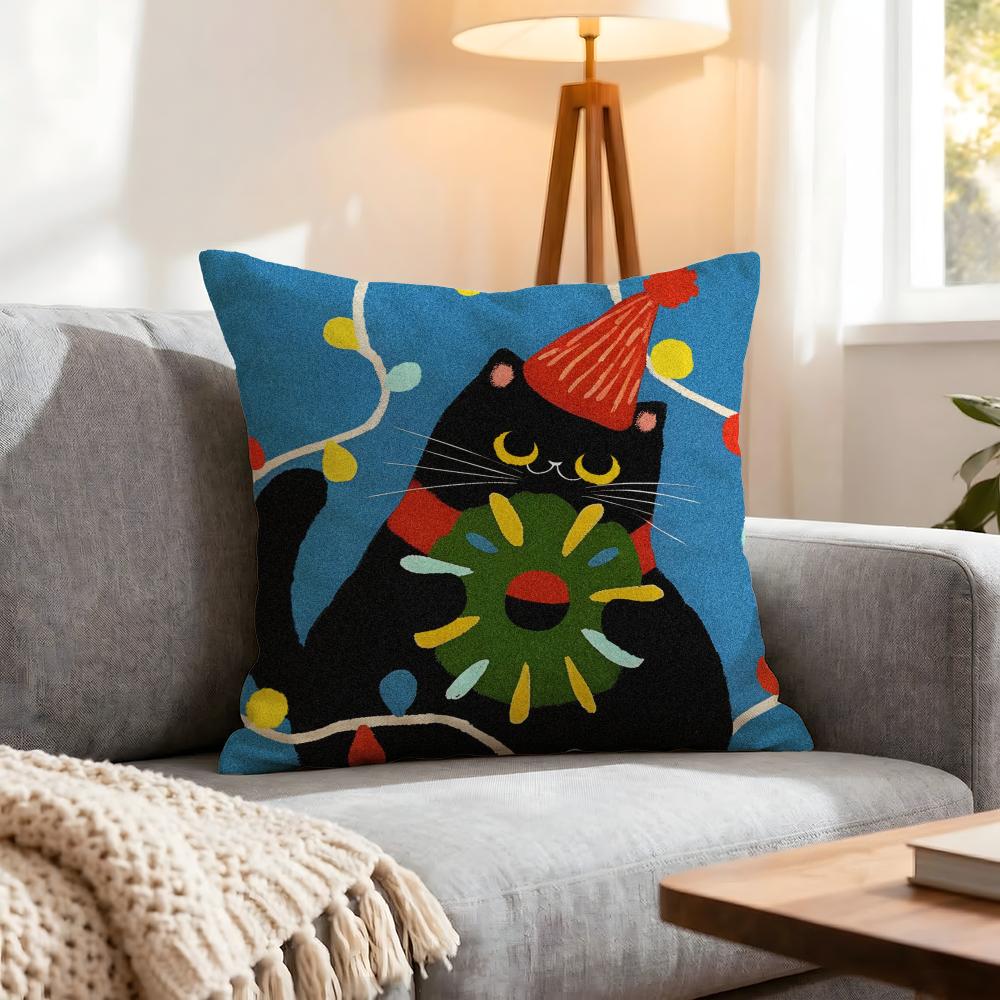 Cartoon Cartoon Cat Cushion Cover Pcs Decorative Covers Soft Cushion Case for Sofa Couch Decor x x Pillowcases 30X30cm