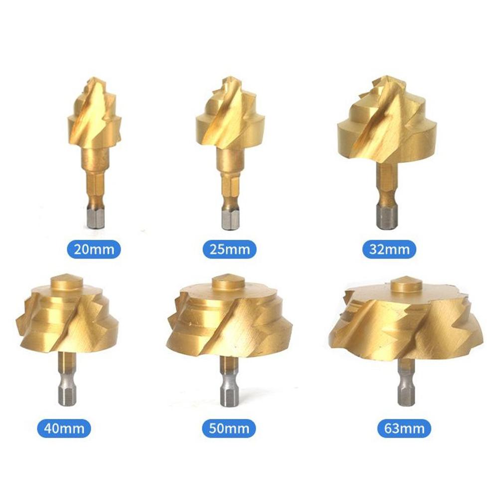 Hexagonal Shank Spiral Drill Bit Set of 6 for Water Pipe Repairing and Reaming 6 35mm Diameter Efficient Plumbing Tool