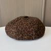 Personalized Spice Girl Leopard Brown Beret Ladies Season Vintage Octagonal Hat Versatile Artist Hat