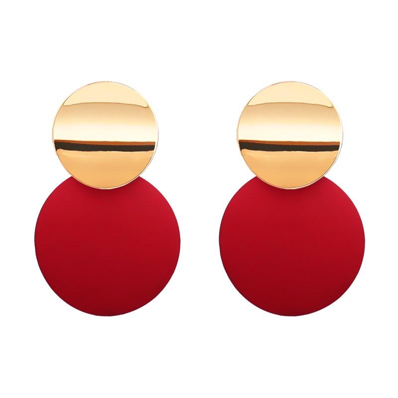 Fashion Statement Earrings Metal Round Geometric Earrings For Women Hanging Dangle Modern Jewelry Punk