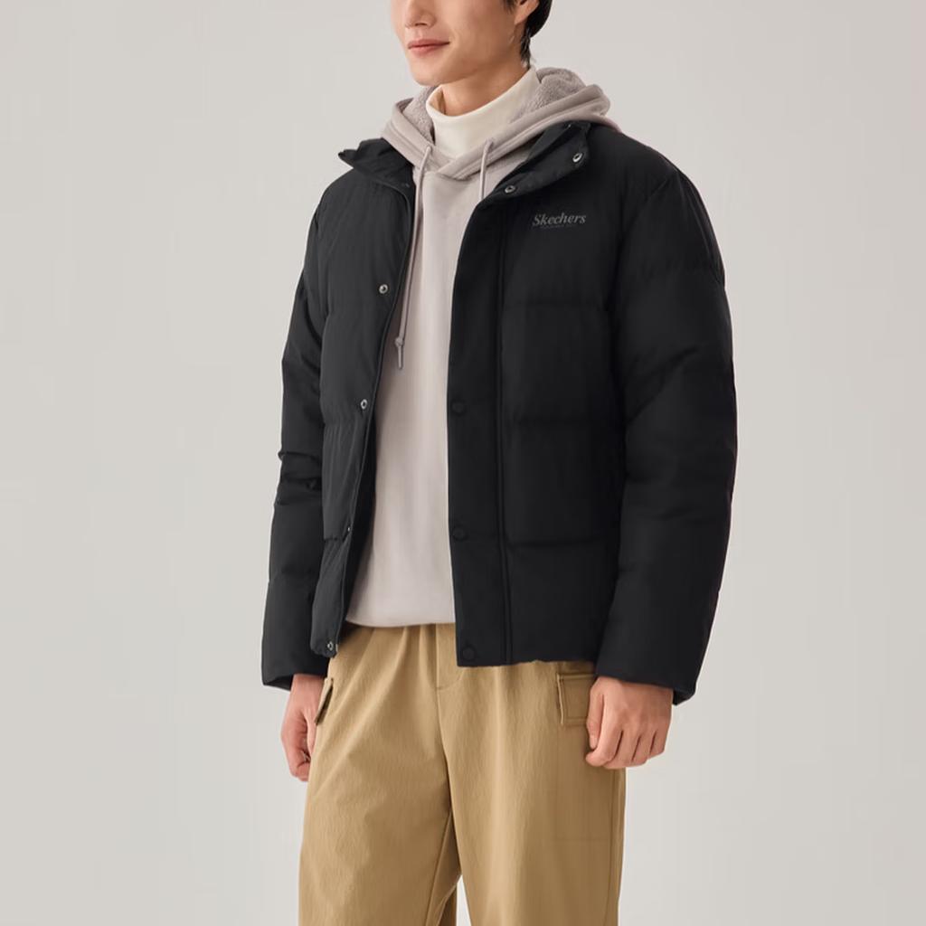 Skechers Fashionable Comfortable Soft Versatile Down Jacket Unisex Outerwear Carbon-Black L424U296-0018