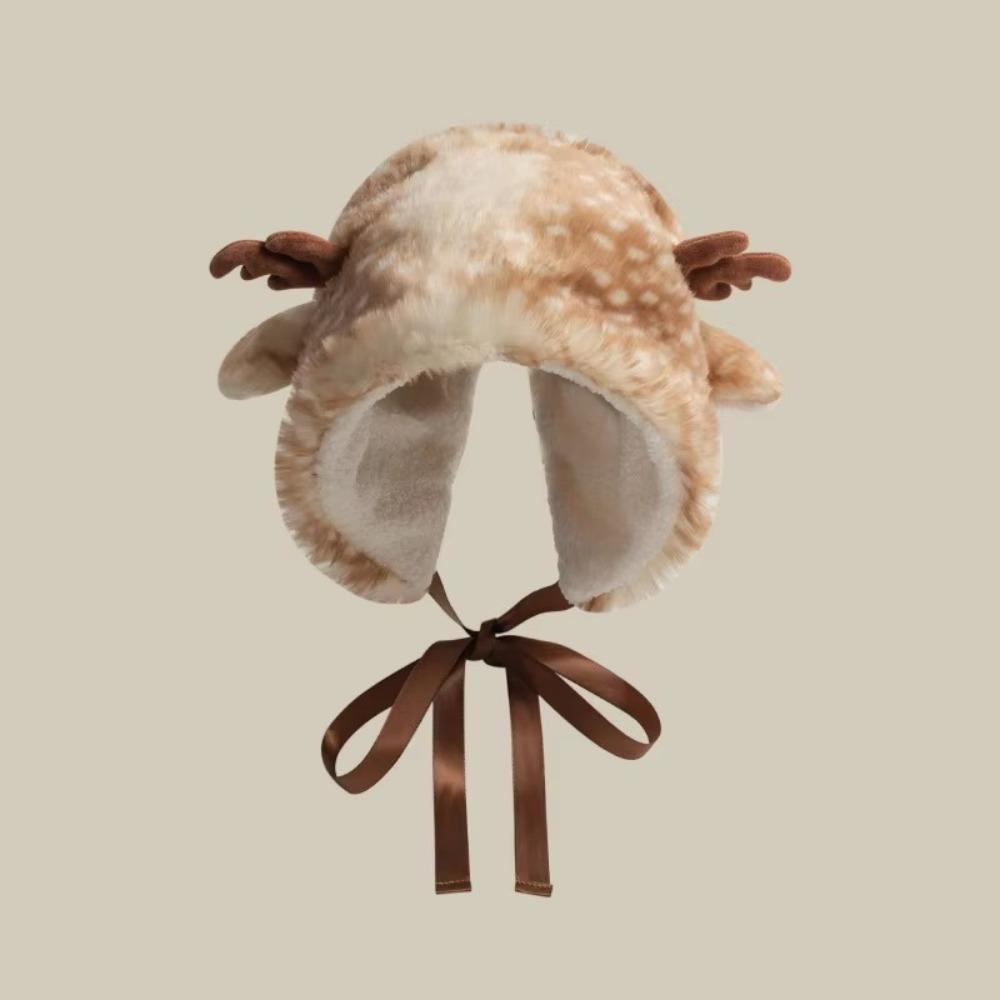 

Новая Рождественская шапка с защитой ушей в виде оленя, плюшевая шапка на шнуровке высокого качества B