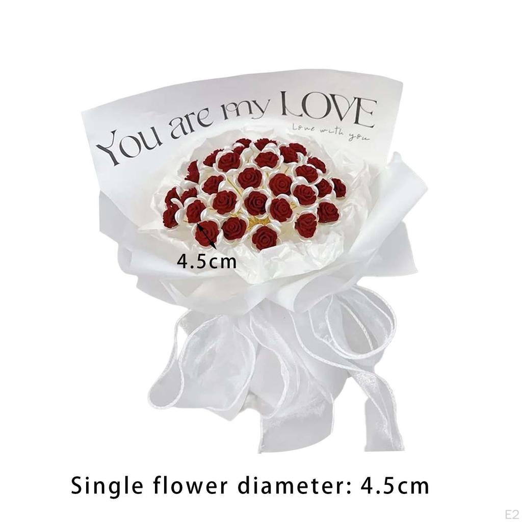 DIY Handcrafted Rose Bouquet Kit with Delicate Wrapping Paper - Great for Special Occasions