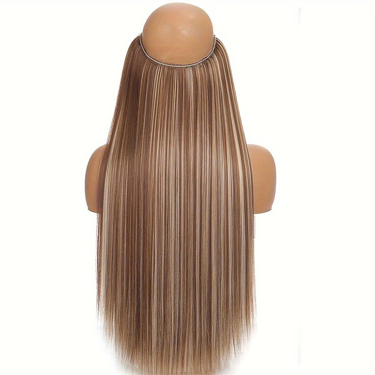 

24-дюймовые синтетические накладные волосы с невидимой проволокой без зажимов в накладных волосах, накладные волосы из рыбьей лески, накладные волосы для женщин, повседневное использование на вечеринках 28inch