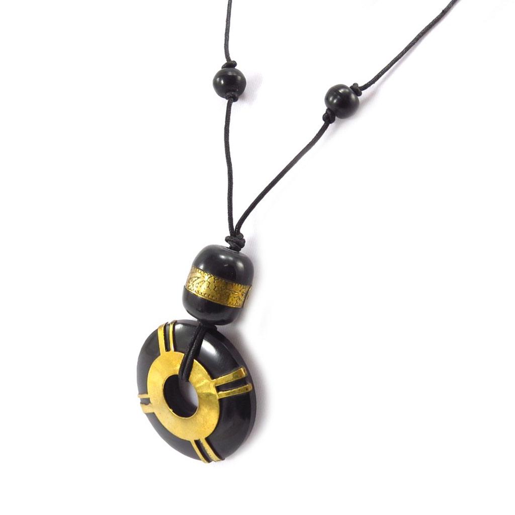 Les Trésors De Lily [K2819] - Collier 'Kilimanjaro' noir doré