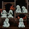 Japanese Cute Little Buddhist Monks Figurines Zen Garden Ornament Meditation Home Aquarium Desk Decoration