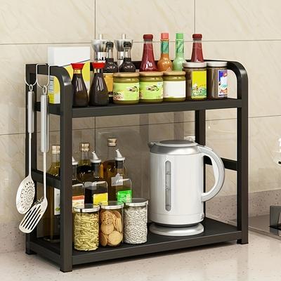 1 Pack 2-Tier Rustproof Metal Kitchen Shelf - Space Saving Countertop Organizer for Mugs, Spices & Coffee