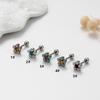 European and American Foreign Rod Ear Bone Nail Thin Trade Puncture Colored Stainless Steel Flower Screw Twisted Ball Ear Nail Unique