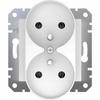 Asfora White Module Socket 2X Z/U Screw Terminals 16A 250V EPH9810221