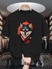 Mens Crew Neck T Shirt Tribal Nordic Wolf Head Vintage Pattern Graphic Short Sleeve Casual Cotton Animal Lover Streetwear Tees